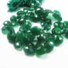 Natural Green Onyx Faceted Heart Drop Beads Strand Length 12.5 Inches and Size 6.5mm to 14.5mm approx.